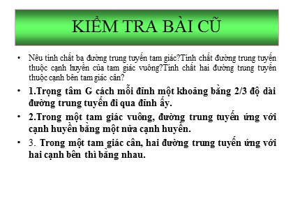 Bài giảng Hình học Lớp 7 - Chương 7 - Bài 5: Tính chất tia phân giác của một góc