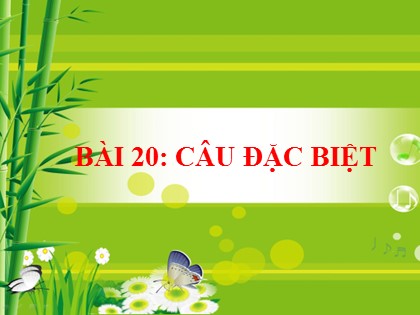 Bài giảng Ngữ văn Lớp 7 - Bài 20: Câu đặc biệt