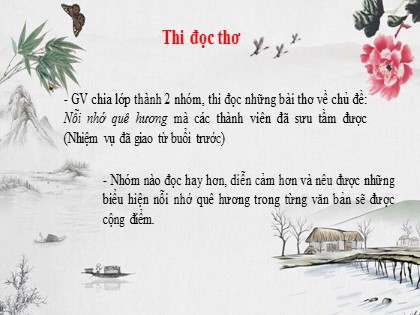 Bài giảng Ngữ văn Lớp 7 - Chuyên đề: Tình yêu quê hương trong một số bài thơ Đường