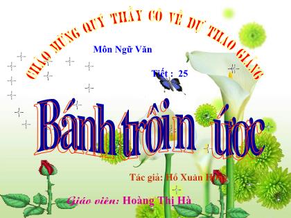 Bài giảng Ngữ văn Lớp 7 - Tiết 25: Văn bản Bánh trôi nước - Hoàng Thị Hà