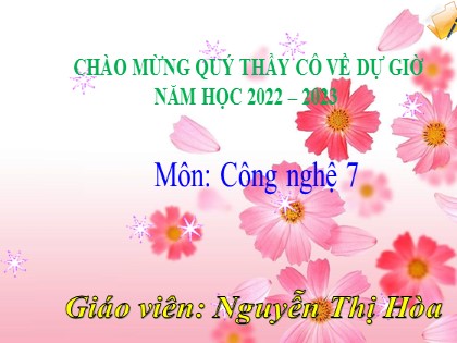 Bài giảng Công nghệ Lớp 7 Sách Cánh diều - Tiết 6, Bài 3: Nhân giống cây trồng - Nguyễn Thị Hòa