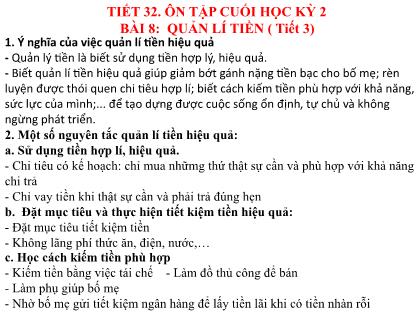 Bài giảng Giáo dục công dân 7 (Kết nối tri thức) - Tiết 32: Ôn tập cuối học kì 2
