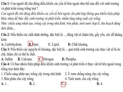 Bài giảng Khoa học tự nhiên Lớp 7 (Kết nối tri thức) - Tiết 44, Bài 37: Ứng dụng sinh trưởng và phát triển ở sinh vật vào thực tiễn (tiết 3)