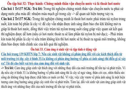 Bài giảng Khoa học tự nhiên Lớp 7 (Kết nối tri thức) - Tiết 50: Ôn tập giữa kỳ II
