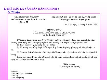 Bài giảng Ngữ văn 7 - Tìm hiểu chung về văn bản hành chính