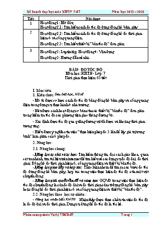 Giáo án Khoa học tự nhiên 7 (Kết nối tri thức) - Bài 9: Đo tốc độ - Năm học 2022-2023