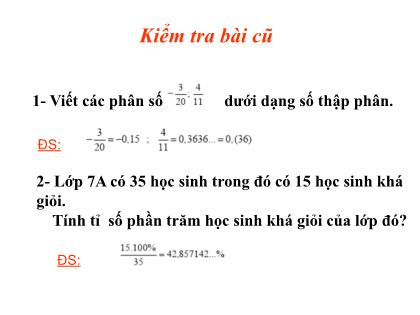 Bài giảng Toán 7 - Bài 10: Làm tròn số - Trường THCS Quán Toan