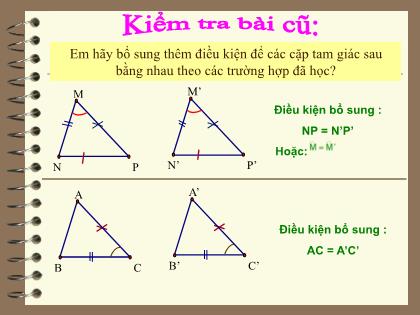 Bài giảng Toán 7 - Bài 5: Trường hợp bằng nhau thứ ba của tam giác Góc-Cạnh-Góc - Trường THCS Quán Toan