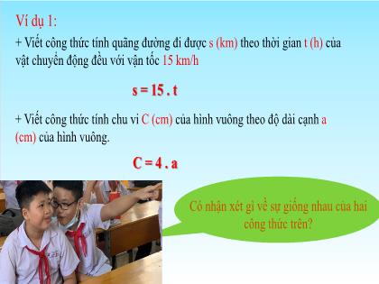Bài giảng Toán 7 - Chương 2 - Bài 1: Đại lương tỉ lệ thuận. Một số bài toán về đại lượng tỉ lệ thuận - Trường THCS Quán Toan