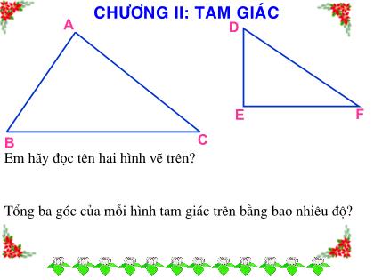 Bài giảng Toán 7 - Chương 2: Tam giác - Tiết 16: Tổng ba góc của một tam giác - Trường THCS Quán Toan