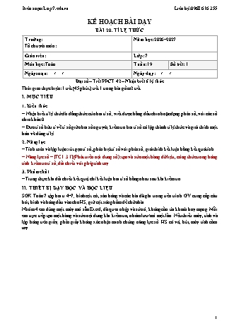 Giáo án Toán lớp 7 sách KNTT - Tuần 19 - Năm học 2026-2027 (Tích hợp năng lực số và AI)