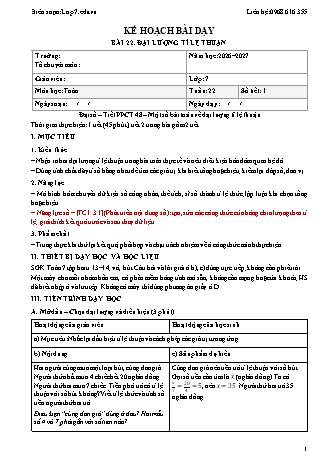 Giáo án Toán lớp 7 sách KNTT - Tuần 22 - Năm học 2026-2027 (Tích hợp năng lực số và AI)