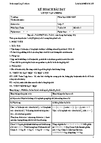 Giáo án Toán lớp 7 sách KNTT - Tuần 24 - Năm học 2026-2027 (Tích hợp năng lực số và AI)