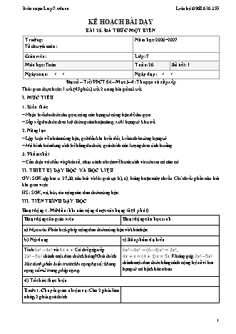 Giáo án Toán lớp 7 sách KNTT - Tuần 26 - Năm học 2026-2027 (Tích hợp năng lực số và AI)