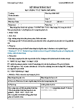 Giáo án Toán lớp 7 sách KNTT - Tuần 35 - Năm học 2026-2027 (Tích hợp năng lực số và AI)